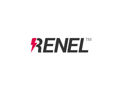 Renel - logo electricity energy lightning logo renel