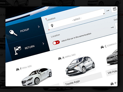 Car Rental - pickup & return closeup car design rental ui ux web webdesign