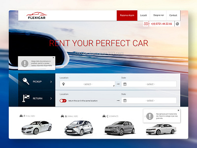 Flexicar - Car rental car cars design flexicar infinitsolutionsagency rental ui ux web webdesign website