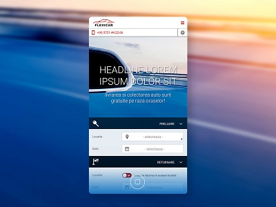 Flexicar - Mobile version car cars design flexicar infinitsolutionsagency rental ui ux web webdesign website