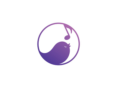 Singing Bird bird illustration logo music musical note purple singing