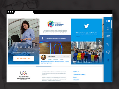 Social feed - Romanian American University feed grid rau social ui ura ux web webdesign