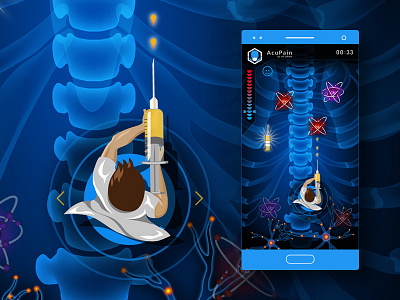 AcuPain - game design design game interaction level mobile radiograph ui ux