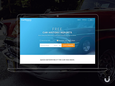 Car History Reports Website – Free UI download blue car clean design download free history report reports ui ux website