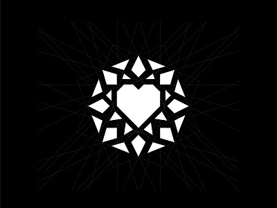 Diamond Heart Logo design diamond experiment heart logo logodesign