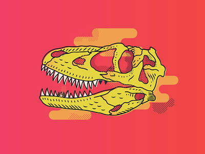 Tyrannosaurus 2 design dinosaur graphic illustration illustrator neon trex
