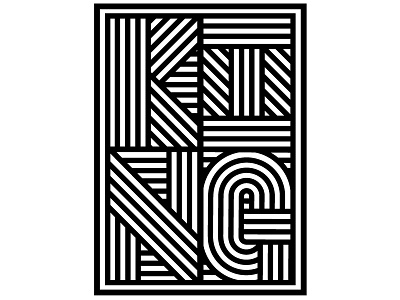 King Typography black and white king lettering lines monotone stripes type typography