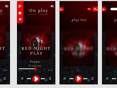 red night play music player