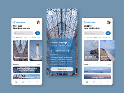 Odessa Travel App - Mobile UI Design
