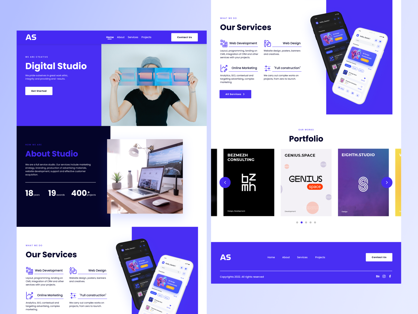 AS - Digital Studio Website Homepage by Hanna Zhelak on Dribbble