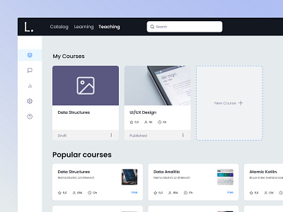 Personal account - Educational Platform application creating courses dashboard design educational courses personal account platform ui ui design ux web