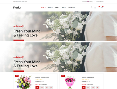 Floda Flower Store HTML Template bootstrap4 bouquet decor decoration events flower florist shop flower arrangement flower delivery flower shop gift modern online shop responsive html shopping store