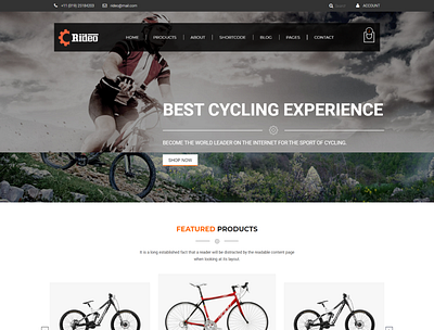 Rideo Bicycle Store HTML Template accessories bicycle bike shop bike store clean cycle minimal minimalist modern online responsive sport bicycle