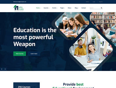 Edumate Education HTML Template academy class course education center education html instructor lesson library school student study teacher training tutor university