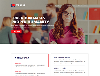 Eduhome Education HTML Template academia college education education center education consultant education course education kids educational online course responsive school study training center tutoring university