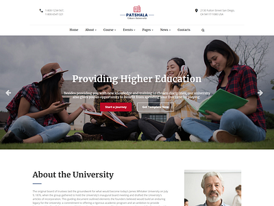 Patshala Education HTML Template with Page Builder academic college e learning education html educational lms online course online education online school responsive school study training center university website template