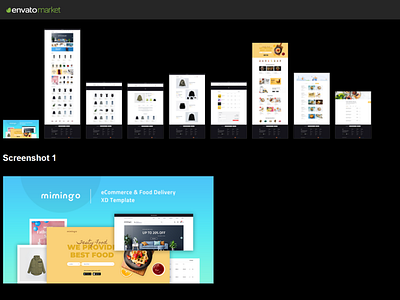Mimingo - eCommerce & Food Delivery XD Template