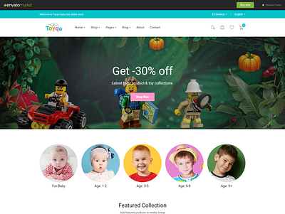 Toyqo - Kids Store Bootstrap 5 Template kids clothing html template kindergarten html template online store html template