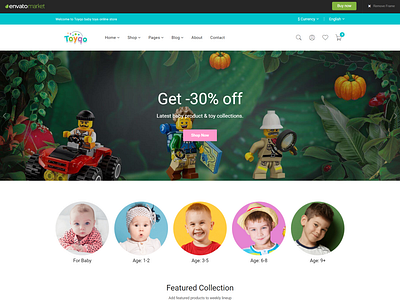 Toyqo - Kids Store Bootstrap 5 Template kids clothing html template kindergarten html template online store html template