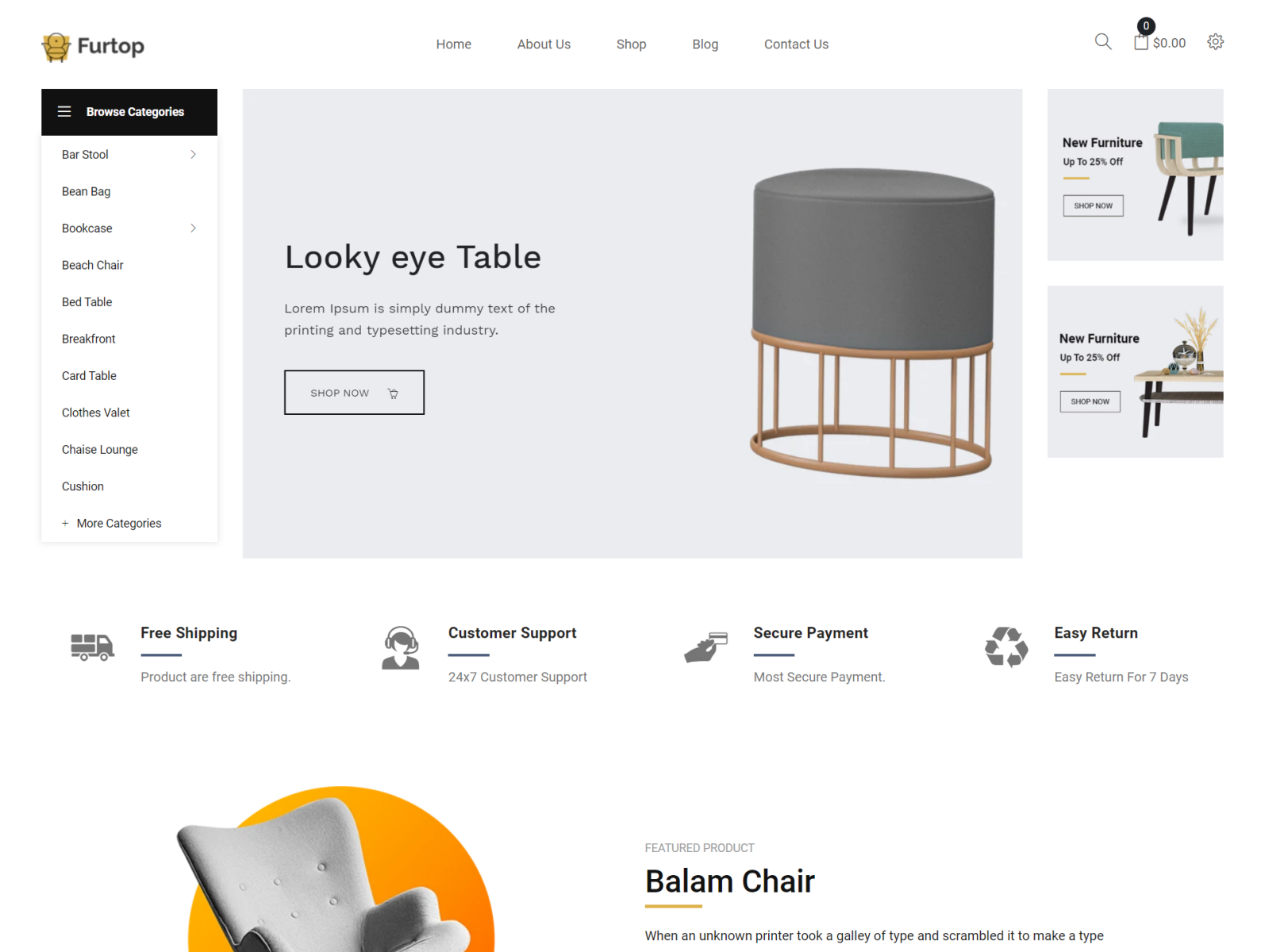 Furtop Minimal Furniture Shopify Theme by DevItems on Dribbble