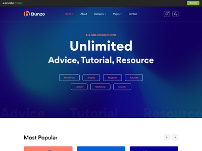 Bunzo - Blog Bootstrap 5 HTML Template