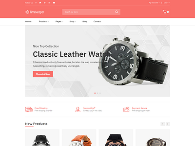 Timekeeper - Watch Store Shopify Theme bootstrap 4 theme ecommerce store ecommerce website theme fashion multipurpose shopify theme premium shopify theme shopping store watch store shopify theme