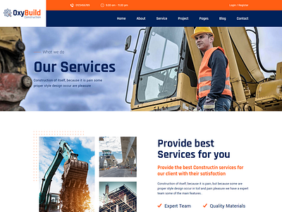 OxyBuild – Vue JS Construction Comapny Template using Nuxt JS home design vue nuxt js template interior design vue js template modern vue js web template next construction template vue js construction template