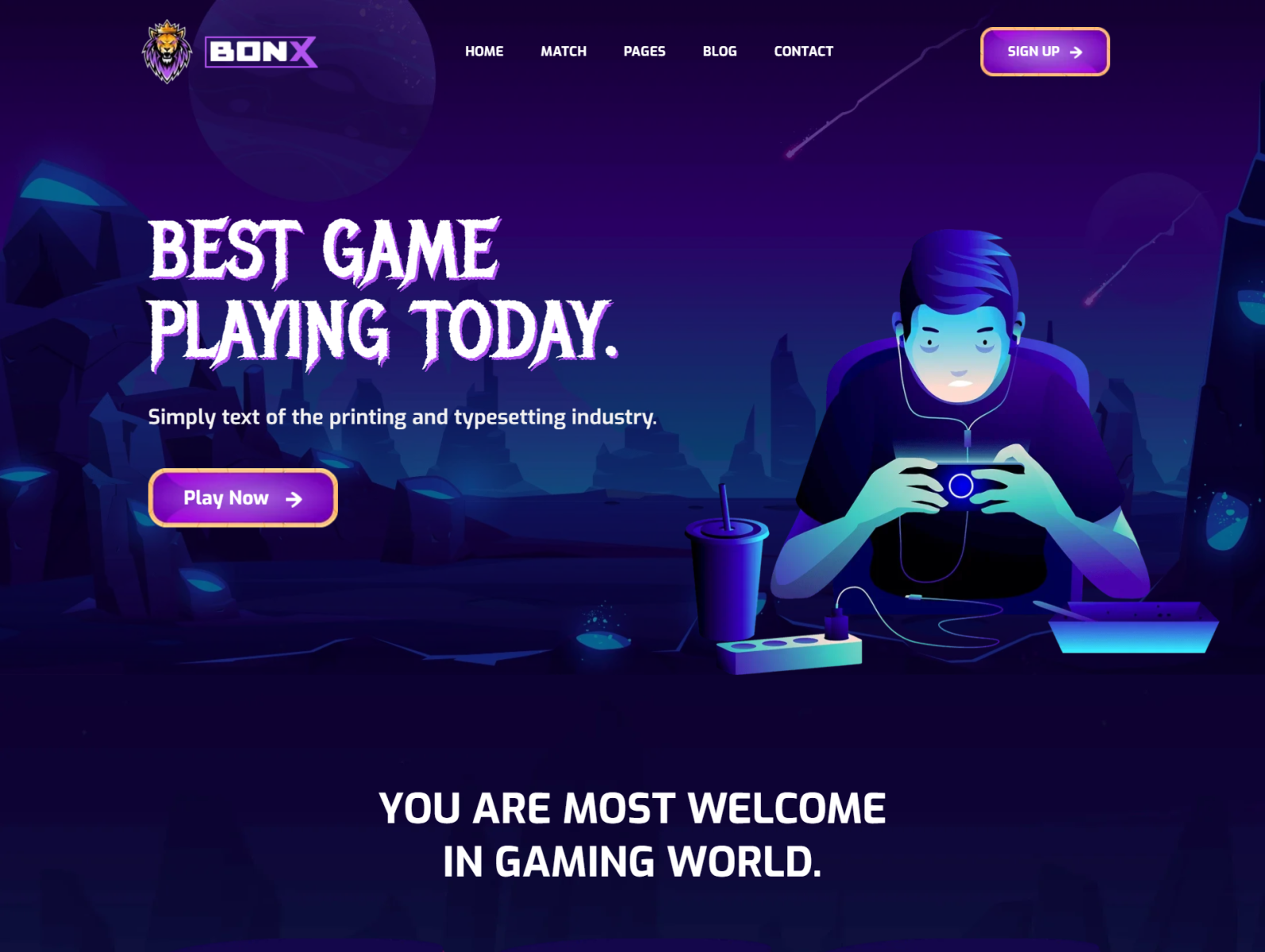 Bonx - Gaming Website Template HTML5 Version by DevItems on Dribbble