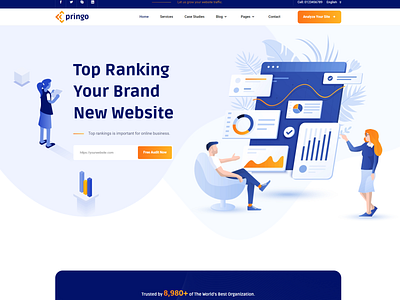 Pringo - React JS Digital Marketing Website Template with Gatsby startup