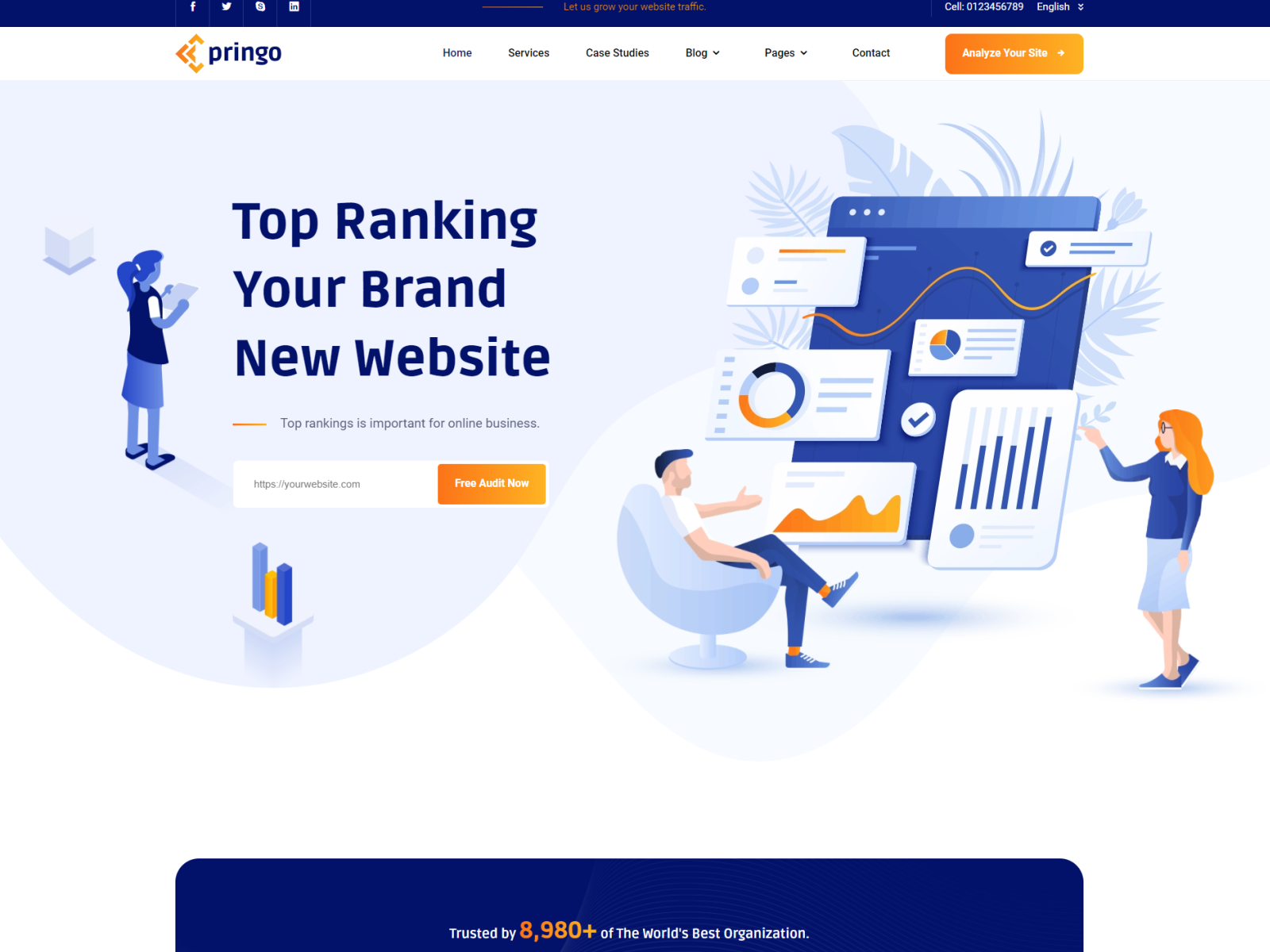 Pringo - React JS Digital Marketing Website Template with Gatsby by  DevItems on Dribbble