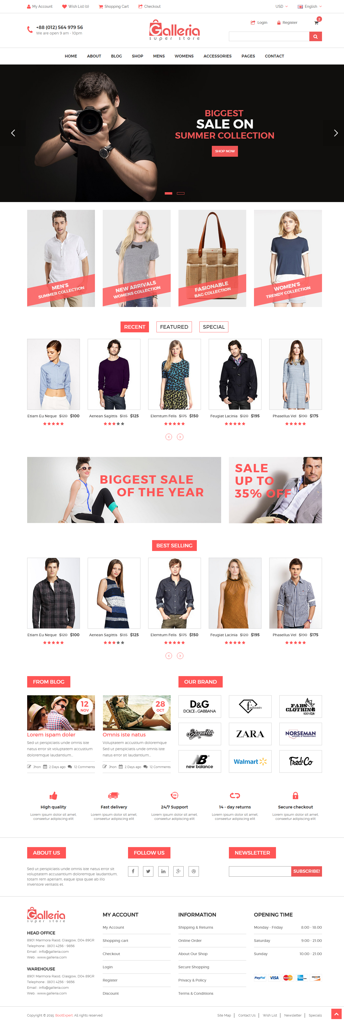 Galleria – Bootstrap eCommerce Template by DevItems on Dribbble