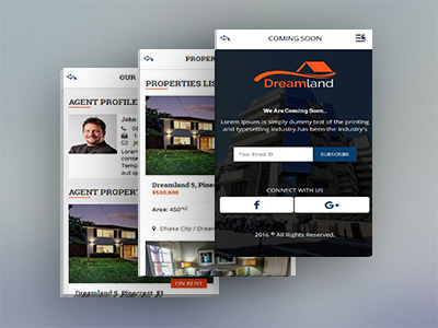 DreamLand – Real Estate HTML Mobile App Template app business framework7 homes ios listing mobile mobile app online app property real estate single property