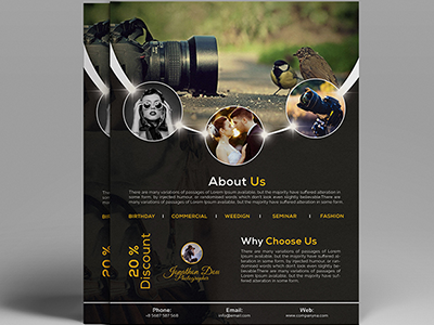 Photography Flyer Design black camera dark flyer magazine model photographer photography poster shoot studio template