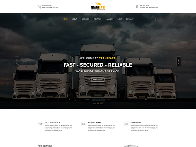 Transfast - Logistic and Transport PSD Template