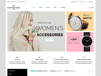 HappyStore - Furniture & Interior Bootstrap Template electronics fashion flowers furniture html5 interior responsive shopping sport technology