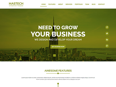 HASTECH – One Page Multipurpose Portfolio Template agency business clean corporate elegant freelancer html minimalist modern onepage portfolio simple