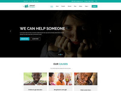 Grant Foundation PSD cause charity donate donation foundation fund raising non profit non profit organization psd psd template union volunteer