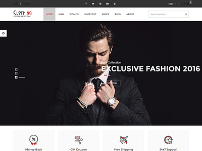 Clothing - eCommerce Fashion Template bootstrap digital electronics fashion flowers furniture html5 interior responsive shopping sport technology