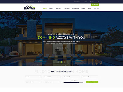 Dominno - Real Estate HTML Template corporate html property real estate realestate rental responsive retina ready