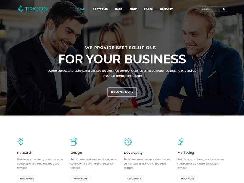 Tricon – Multipurpose Theme by DevItems for HasThemes on Dribbble