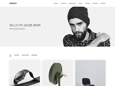 Most Popular Minimal Portfolio Template by DevItems on Dribbble