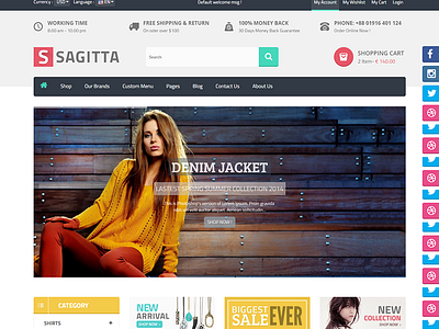Sagitta - Responsive eCommerce HTML Template bootstrap clothes shop e commerce theme fashion fashion shop fashion theme html5 shoe shop theme