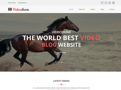 Videodune - Video Blog HTML Template article blog blog template journal magazine news newspaper newspaper template newspaper theme responsive video newspaper video template