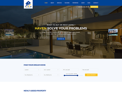 Haven - Real Estate PSD Template home real estate real estate psd real estate psd template real estate templates real estate theme residence residence template single property single property template single property theme
