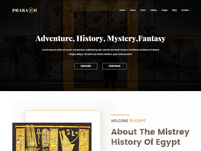 Pharaoh - Museum & Exhibition HTML Template events exhibitions masonry museum museum theme museums non profit revolution slider special events