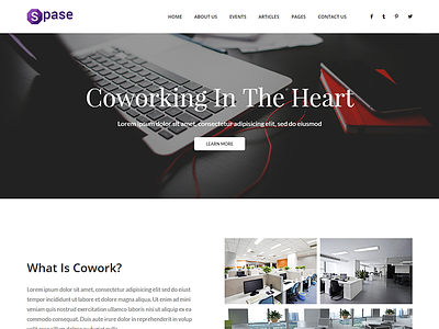 Spase - Business and Coworking HTML Template black clean coworking coworking space creative creative space elegant modern office open office startup