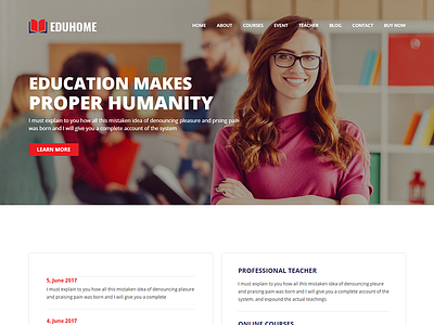 Eduhome - Education HTML Template academic agency blog college education portfolio school study teacher university