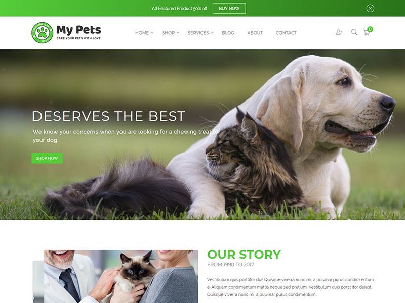 My Pets - Pet Sitter, Pet Shop, Animal Care Shopify Theme by DevItems on  Dribbble