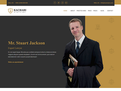 Kachari - Personal Lawyer Bootstrap4 Template adviser advocate attorney bootstrap business clean corporate court justice law law office lawyer legal adviser modern personal lawyer responsive