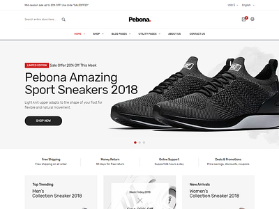 Pebona - Fashion eCommerce Bootstrap 4 Template clean clothes creative ecommerce fashion fashion template furniture hightech html5 interior modern online fashion shop responsive responsive bootstrap4 template shopping sport technology unlimited colors women fashion